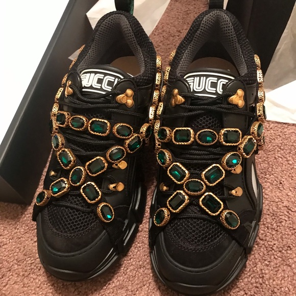 men's flashtrek leather sneaker with crystals